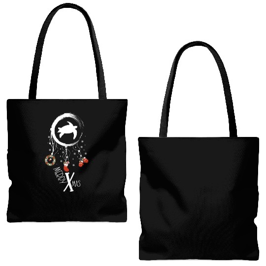 Winter dreamcatcher Christmas Sea turtle Tote Bags (AOP)