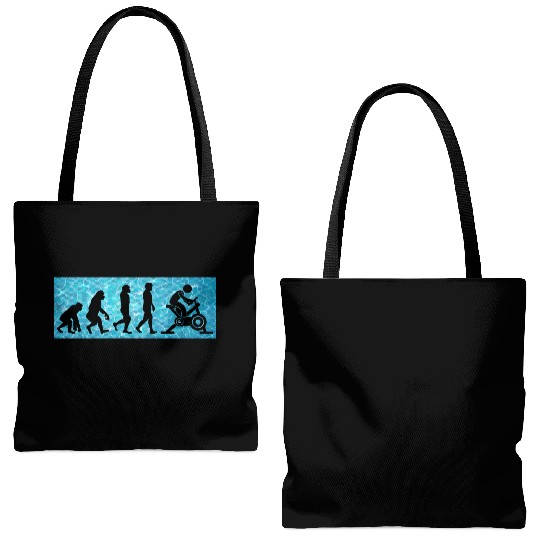 Aqua Cycling Swimming Pool Fitness Evolution Tote Bags (AOP)