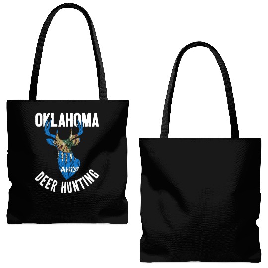 Oklahoma Deer Hunting Buck Stag Hunter Tote Bags (AOP)