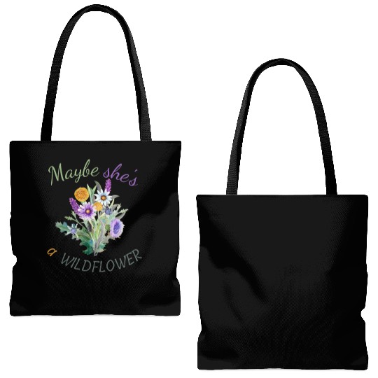 Maybe She s a Wildflower Cute Wildflower Tote Bags (AOP)