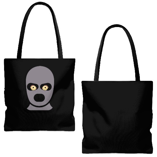 grey thief ski mask Tote Bags (AOP)