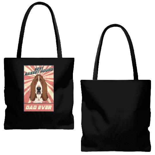 Best Basset Hound Dad Ever I Basset Lover Tote Bags (AOP)