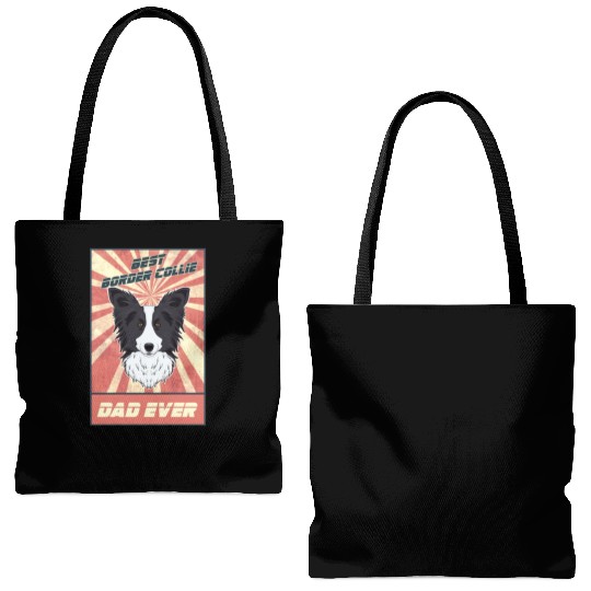 Best Border Collie Dad Ever I Border Collie Lover Tote Bags (AOP)