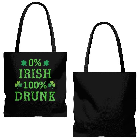 0 Irish 100 Drunk Funny St Patricks Day Tote Bags (AOP)