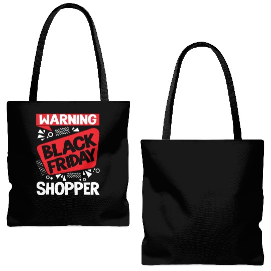 Warning Black Friday Shopper for Shopping Fans Tote Bags (AOP)