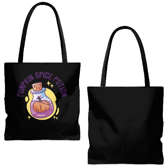 Pumpkin Spice Potion Coffee Enthusiast Halloween Tote Bags (AOP)