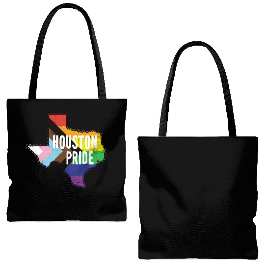 Houston Pride Gay Lesbian Queer Texas Rainbow Flag Tote Bags (AOP)