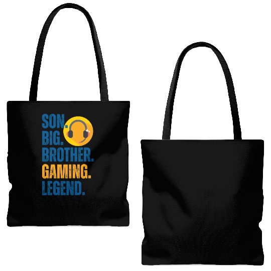 SON BROTHER GAMING LEGEND for gamer textured text Tote Bags (AOP)