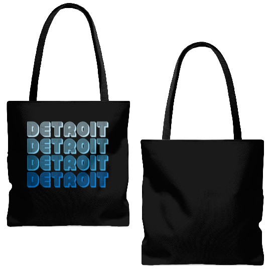 Retro Detroit Michigan Tote Bags (AOP)