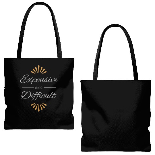Expensive and Difficult Tote Bags (AOP)