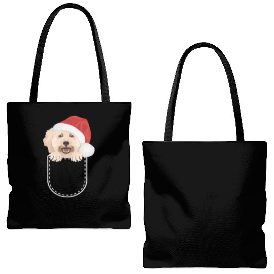 Poodle Merry Christmas Tote Bags (AOP)