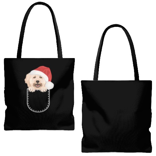Poodle Merry Christmas Tote Bags (AOP)