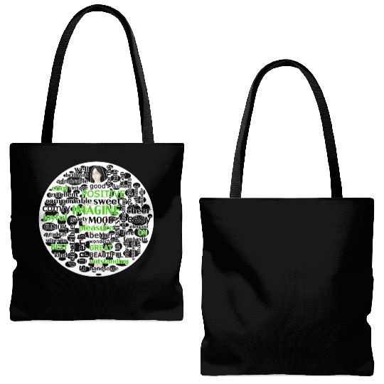 Illustration with Watchwords – Positive Words Tote Bags (AOP)