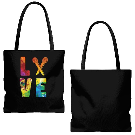 Karaoke Singer Microphone Vocalist Tote Bags (AOP)