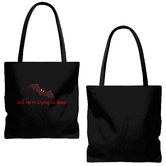 sleepy bat Tote Bags (AOP)