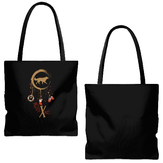 dog dreamcatcher Christmas Golden Retriever Tote Bags (AOP)