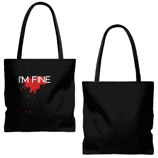 I'm fine design, funny & bloody design Tote Bags (AOP)