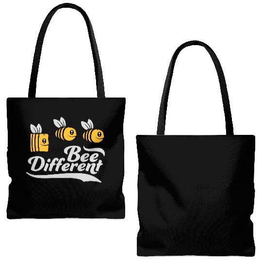 bee different saying quote Tote Bags (AOP)