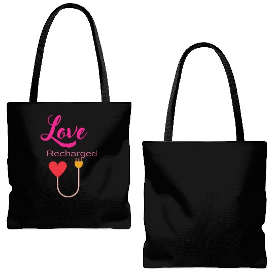 Love recharged | Love | heart Tote Bags (AOP)