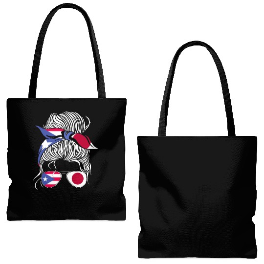 Puerto Rico Flag Japan Grown Women Girl Country Tote Bags (AOP)
