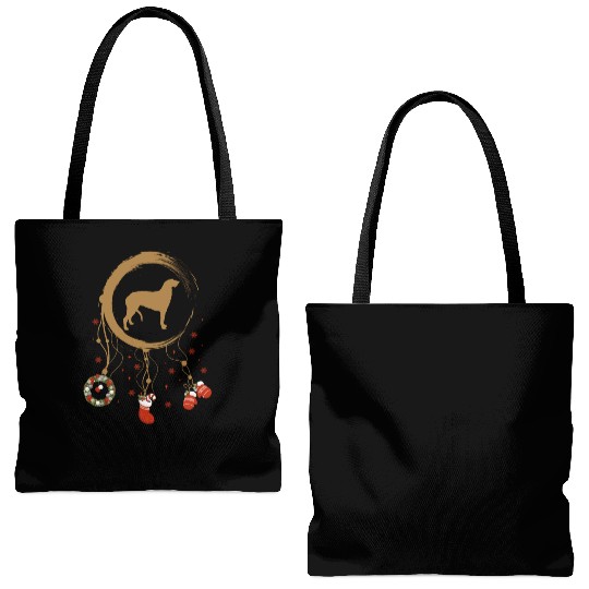 dog dreamcatcher Christmas Scottish Deerhound Tote Bags (AOP)