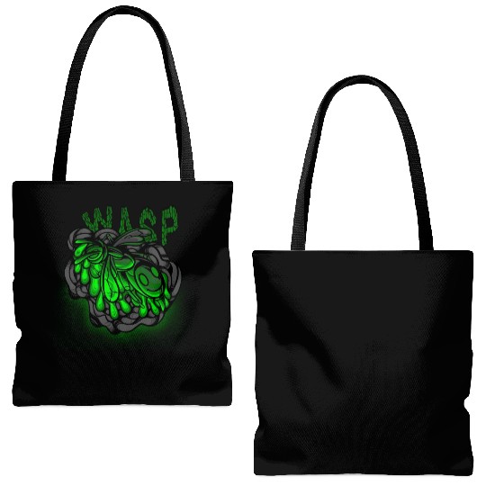 Iron Toxic Neon Wasp Design Tote Bags (AOP)