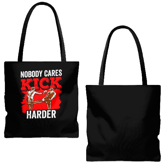 Nobody Cares Kick Harder Motivation Sayings Cute Tote Bags (AOP)