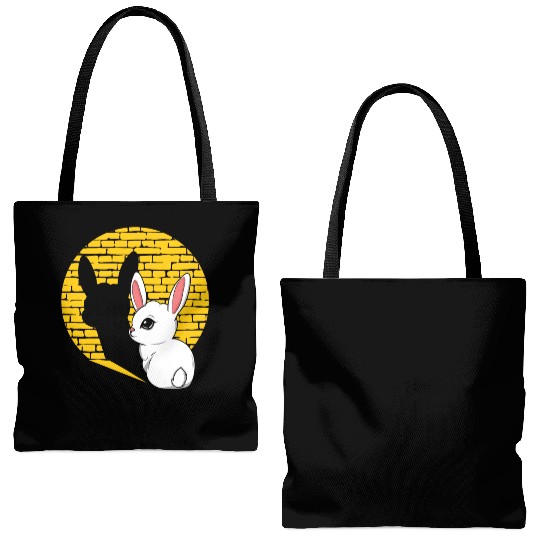 Rock Sign Kawaii Bunny Music Heavy Rock Metal Kid Tote Bags (AOP)