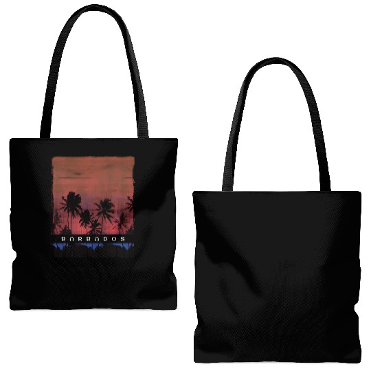 Barbados Caribbean Vacation Souvenir Palm Tree Tote Bags (AOP)