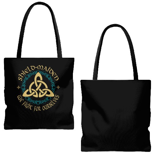 Shield-Maiden Celtic Knot Vikings Viking Tote Bags (AOP)