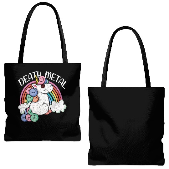 Rainbow Unicorn Satan Love Metal Music Heavy Rock Tote Bags (AOP)