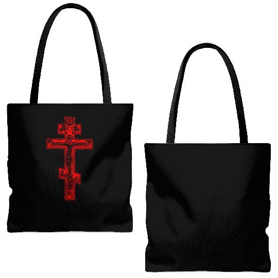 Russian Orthodox Three Bar Cross Classic Tote Bags (AOP)