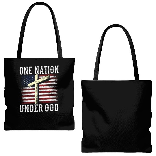 One Nation Under God America US USA American Tote Bags (AOP)