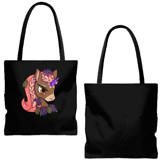 Cute Unicorn Motif Children Girl Tote Bags (AOP)