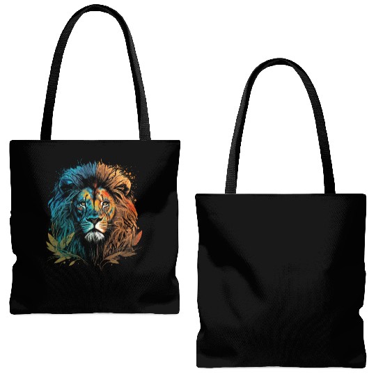 Two Face Lion Tote Bags (AOP)