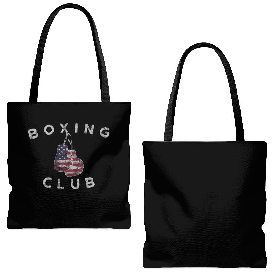 Boxing Club Vintage Us Flag Boxing Gloves Tote Bags (AOP)