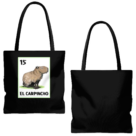 El Carpincho Mexican Capybara Cards Tote Bags (AOP)