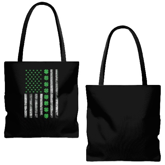 St Patricks Day United States Flag Irish Tote Bags (AOP)