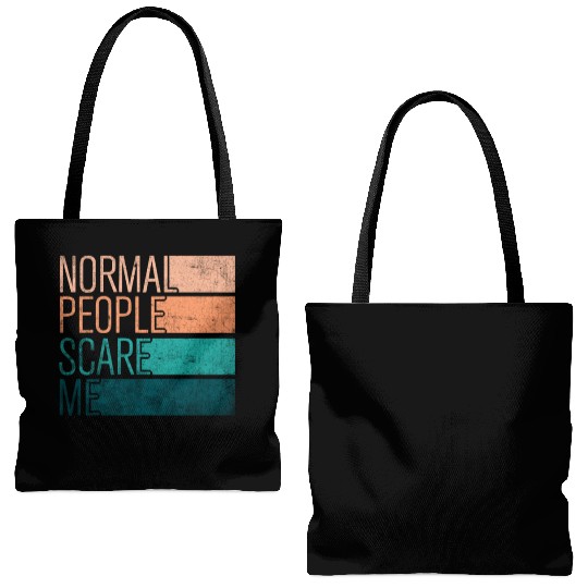 Normal People Scare Me Tote Bags (AOP)
