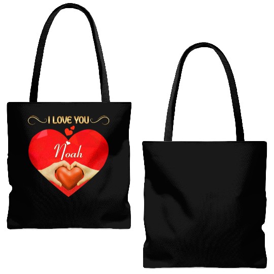 I love you Noah Tote Bags (AOP)
