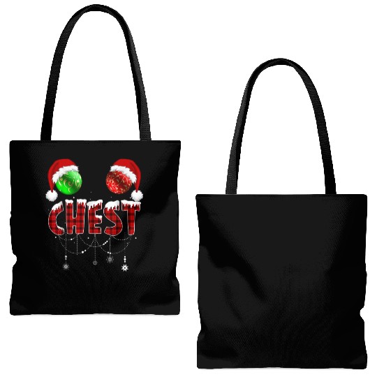Chest Nuts Christmas Funny Matching Couple Tote Bags (AOP)