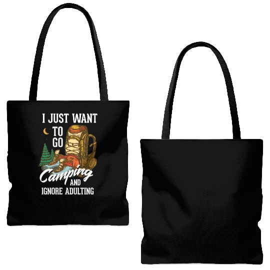 I just want to go camping and ignore adulting Tote Bags (AOP)