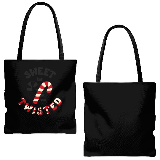 Sweet but twisted candy canes pun Tote Bags (AOP)