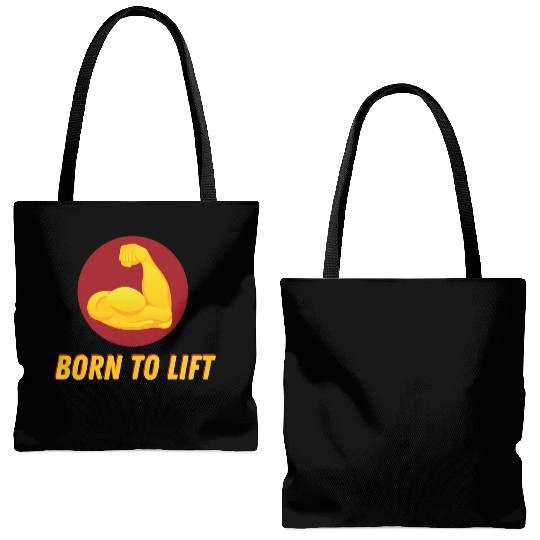 BORN TO LIFT GYM WORKOUT ACHIEVEMENT Tote Bags (AOP)