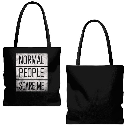 Normal People Scare Me Tote Bags (AOP)