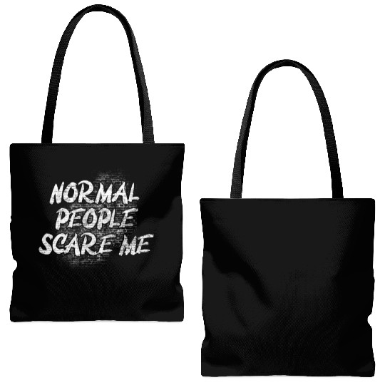 Normal People Scare Me Tote Bags (AOP)