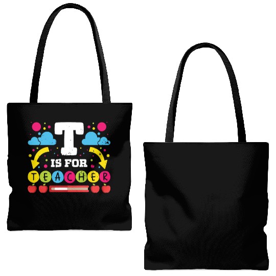 Teachers t is for teacher school class teach Tote Bags (AOP)