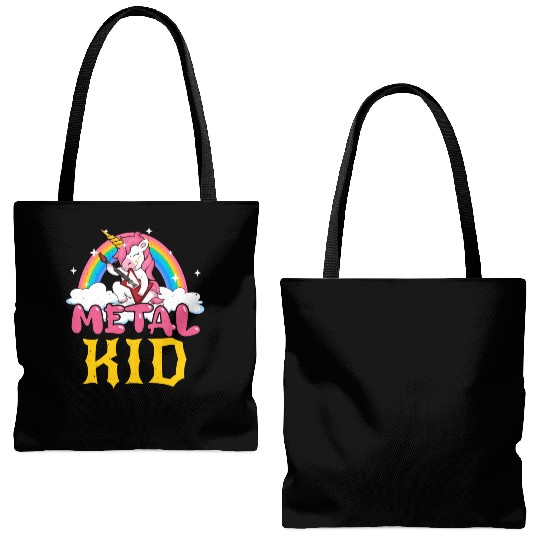 Guitar Unicorn Rainbow Metal Music Heavy Rock Tote Bags (AOP)