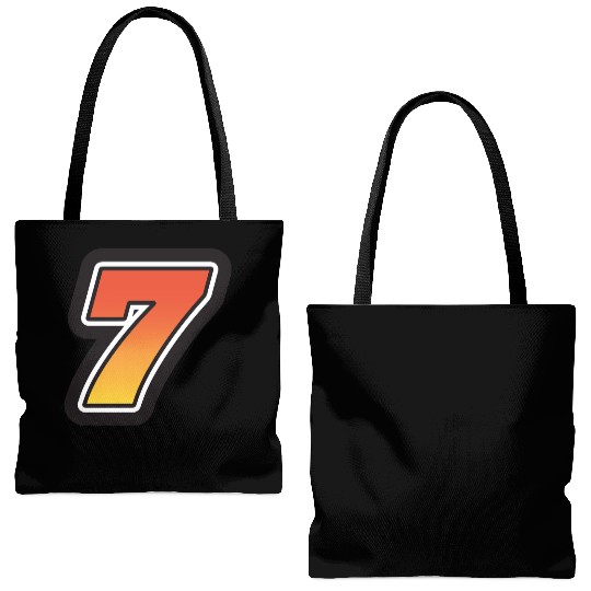Number Seven 7 Gradient Yellow Orange 3 Stroke Tote Bags (AOP)