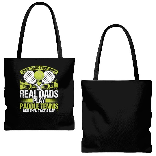Paddle Tennis Player Match Dad Papa Fathers Day Tote Bags (AOP)